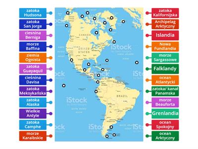 Ameryka Północna i Południowa wody i wyspy