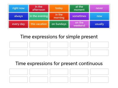 Simple present vs Present continuous (time expressions)