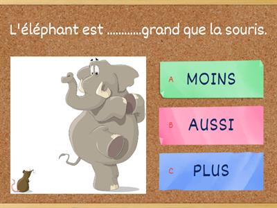  La comparaison - moins, aussi, plus