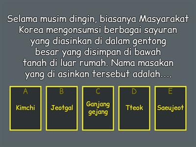 Soal Dasar Masakan Korea