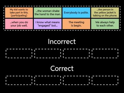 Error correction:  Correct the wrong phrases or sentences.