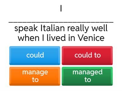 Mind flow 3 - Could and Managed to + Phrasal verbs