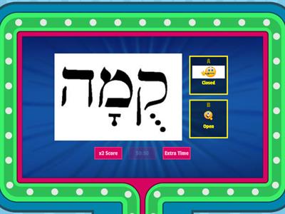 Quizshow Closed and Open Syllables