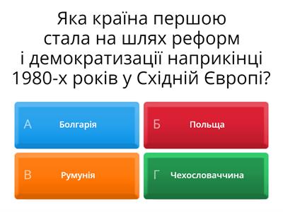 «Оксамитові революції» в країнах Східної Європи. Розпад Радянського Союзу, Югославії та Чехословаччини.