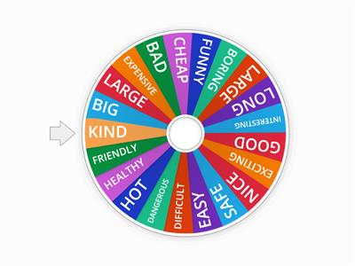 WHEEL DECIDE COMPARISON OF ADJECTIVES