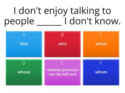 Relative pronouns - 3rd years
