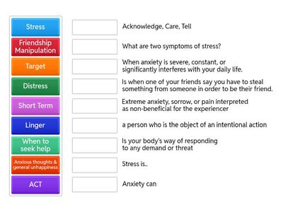 Stress/Anxiety/Bullying 