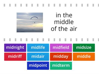 Prefix mid- (middle)