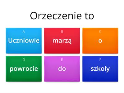 PODMIOT I ORZECZENIE - ĆWICZENIA