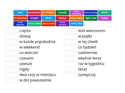 EC A2 Unit 1 - Określenia czasu: Pres. Simple, Pres. Continuous