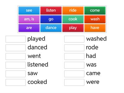 Irregular and regular verbs