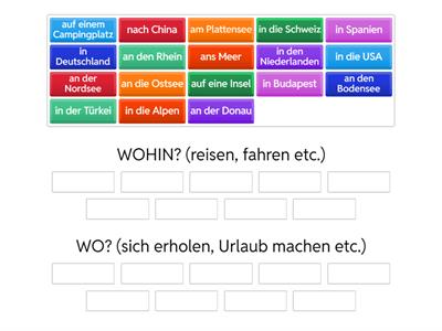 Wo? Wohin? Präpositionen (Reisen/Urlaub) B1