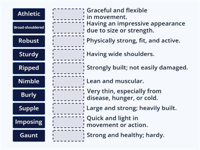 Superhero physical adjectives by London Centre of English Wlodawa