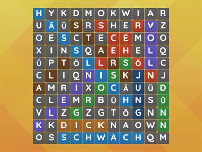 Adjektive Wortsuche-12 Gegenteile