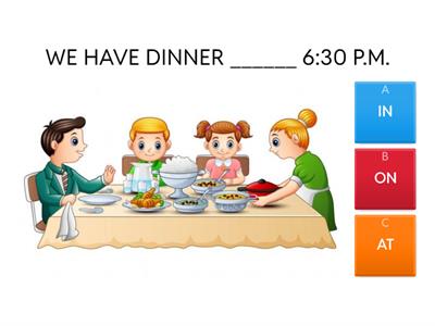 PREPOSITIONS OF TIME (IN, ON, AT)