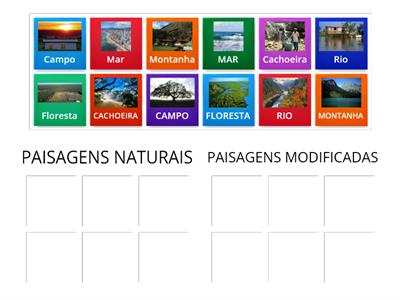 PAISAGENS NATURAIS E PAISAGENS MODIFICADAS