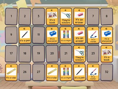  Memory Game school objects 