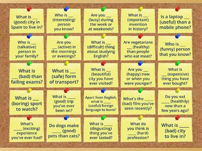 B1 Speaking: Comparatives + Superlatives