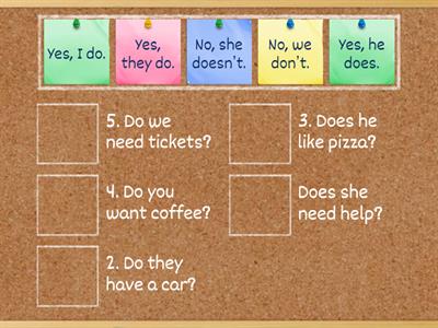 yes/no questions. short answers sesion 6.1 