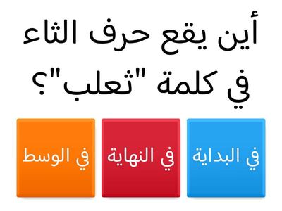 تمرين لمواقع حرف الثاء
