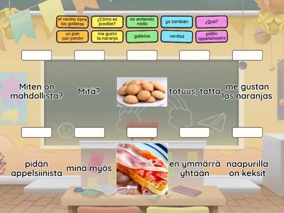 Aventureros 1 Unidad 5 sanoja ja lauseita