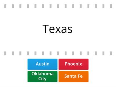 Southwest States & Capitals: Matching Game