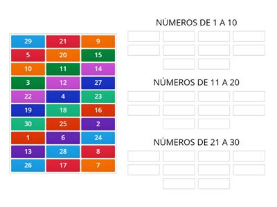 RECONHECIMENTO DE NÚMEROS - 1 AO 30