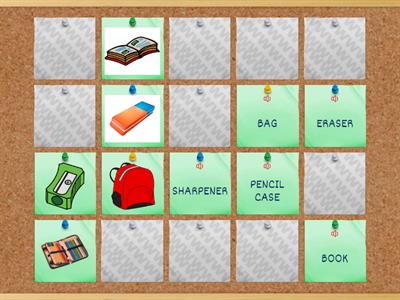 SCHOOL OBJECTS Memory Game