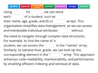 SDD Implementation (data structures: parallel arrays))