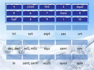 Latin Math Match-Up (Barton 10.8)