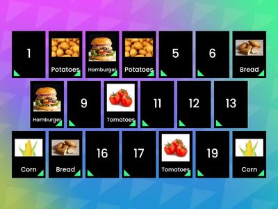 Unit 9:  Good Food (Memory Game)