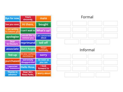 Formal/Informal letters