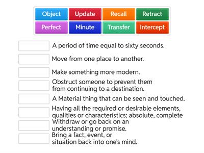 Lesson 10 Homograph Words Match Up