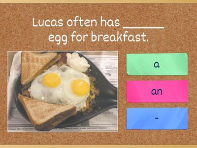 A/an/- with food (go getter 2)