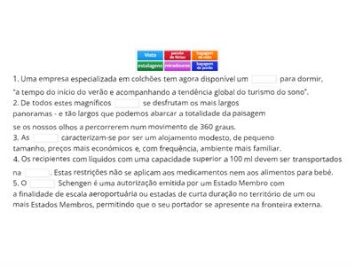 Férias: complete com o termo adequado. 