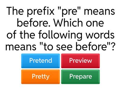 Prefixes and Suffixes Quiz