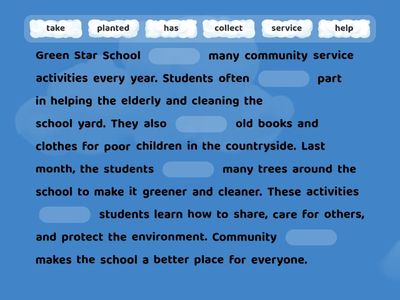 READING 7 - UNIT 3 COMMUNITY SERVICE