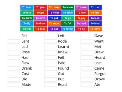 Irregular verbs