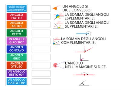  GEOMETRIA: RICONOSCI GLI ANGOLI( abbinamenti)