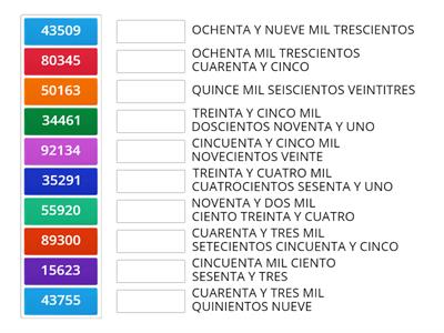  ESCRITURA DE 5 CIFRAS 