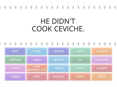 oraciones - Past simple - NEGATIVE