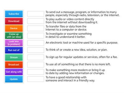 Phrasal Verbs and Idioms + Technology and Media