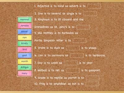 Vocabulary Review 1 - Analogies