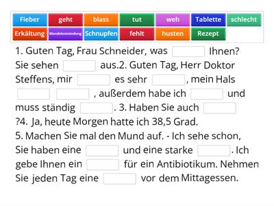 Wortschatz Körper und Gesundheit 