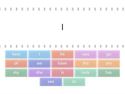 Sight Word and Find The Match first 4 rows
