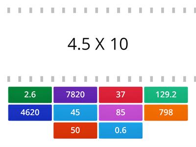 Multiply by 10, 100, 1000 Tiles 2