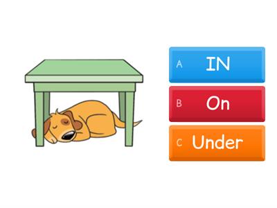 Prepositions In On Under
