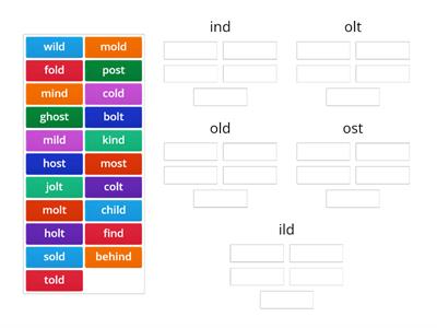 Glued Sound Exceptions (ind, ild, olt,old, ost)