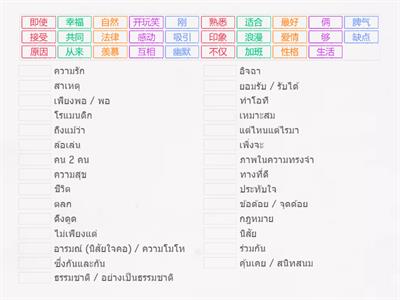 จับคู่ความหมายของคำศัพท์ HSK4  บทที่ 1