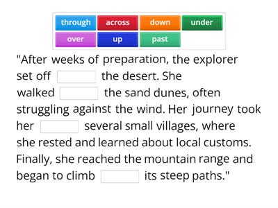 Grammar: Prepositions of movement (Intermediate plus 3B)